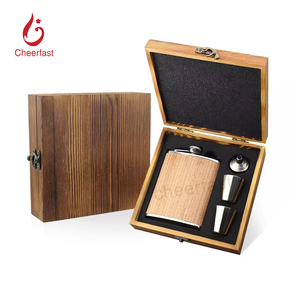 Hochwertiges Holz-Becher-<span class=keywords><strong>Set</strong></span> mit Holzbox, 8oz Holz- und Edelstahl-Trinkbecher, Geschenkset - Product Image 1