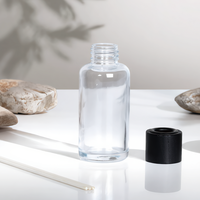Bouteilles diffuseurs en verre cylindriques minces personnalisées en usine, de 50 ml à 300 ml, pot d'aromathérapie, logo et couleur personnalisés disponibles