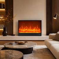 Insert de cheminée électrique 2D moderne avec télécommande, flamme réglable et affichage 7 couleurs en option