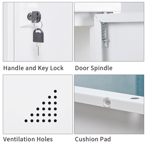 خزانة معدنية بثلاثة أبواب، خزانة تخزين فولاذية للمكاتب، خزائن تخزين للموظفين، خزائن معدنية عمودية للمنزل والمكتب والمدرسة - Product Image 4
