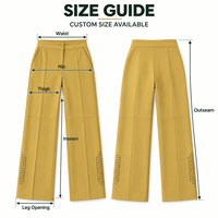 Pantalon de golf personnalisé pour femme, coupe large, taille haute, extensible dans les 4 sens, avec ourlet perforé pour les matchs sur le parcours de golf