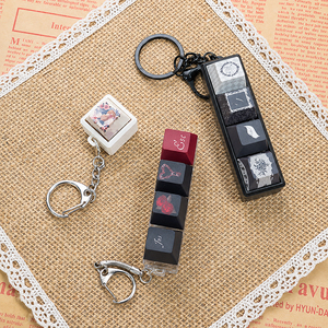 Cadeaux créatifs : Porte-clés clavier mécanique personnalisé avec interrupteur, jouet anti-stress, capuchon de touche remplaçable Macaron pour soulager le stress - Product Image 2