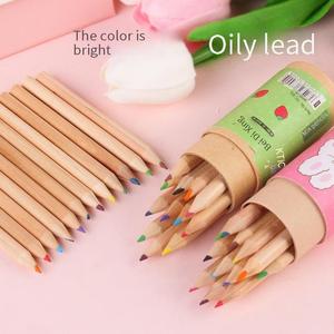Lot de 12 crayons de couleur courts en bois à motifs de dessins animés, promotionnels et très demandés, pour fournitures scolaires d'enfants - Product Image 2