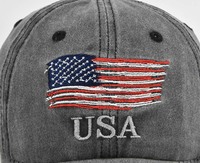 Casquette de baseball souple en coton lavé, style sportif, avec broderie personnalisée drapeau américain vintage, 6 panneaux, pour hommes et femmes, vente en gros