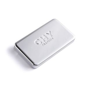 Brand Small Rectangle Silver Metal Debossed Magnetic Rotating Portable Vanity Mirror with Logo - Product Image 5