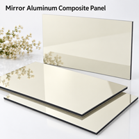 Panneau composite en aluminium miroir 4 mm 1220x2440 mm Or champagne pour revêtement mural décoratif