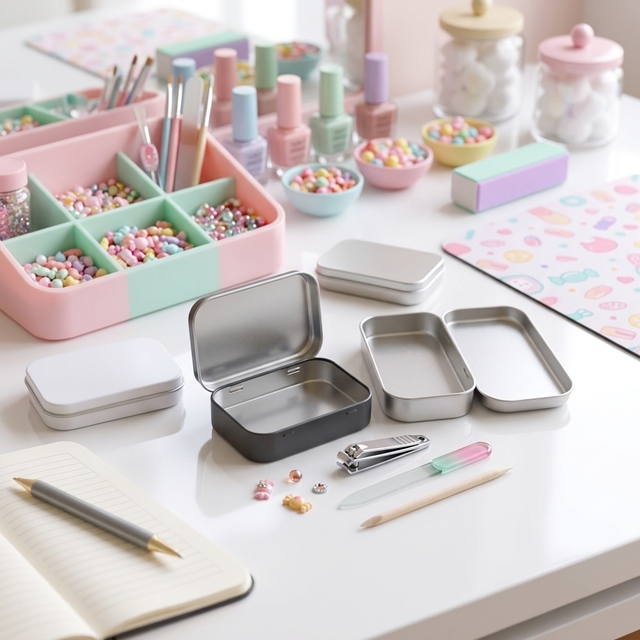 RTS Flip Lid Rectangle Metal Tin Box USB Flash Drive Storage Case Nail Tool Candy Medicine Tea Small Accessories Packaging