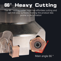 Tête de fraisage à ébavurer CNC HSB-MFPN66 pour coupes lourdes, fraise indexable MFPN et insert de fraisage en carbure PNMU pour tour