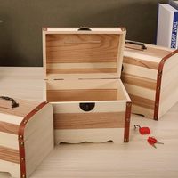 Tirelire en bois rétro, boîte de rangement sécurisée pour pièces de monnaie, coffre au trésor en bois de style antique pour économiser de l'argent et organiser les bijoux