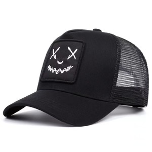 XX Smiley Face Embroidered Trucker Hat Unisex Mesh Baseball Cap Breathable Sunshade Black <b>Red</b> White Yellow Cotton Custom Embroid - Product Image 4