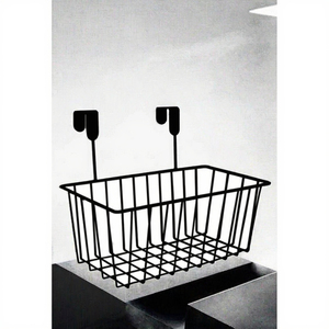 Modern Black Iron Wire <b>Wall</b> Mounted <b>Storage</b> <b>Basket</b> Decorative Hanging Organizer - Product Image 3