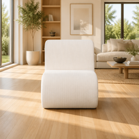 Fauteuil d'appoint luxueux en velours côtelé avec ruban, chaise longue postmoderne à forme continue pour hôtel et studio
