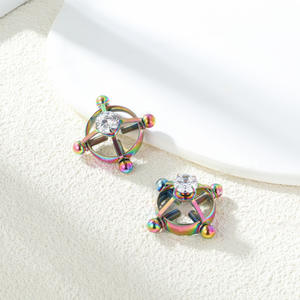 Anello per Capezzolo in Acciaio Inox 316L Non Forato, Gioiello Sexy per Piercing Corporeo, Placcato Oro Unisex - Product Image 2