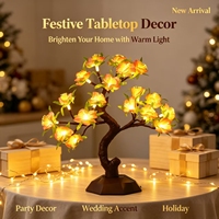 LED-Blumenbaum-Tischlampe, berührungsaktiviert, PS-simulierte, flexible, verstellbare Äste, abnehmbarer Sockel, Schlafzimmer, Valentinstag, Hochzeit