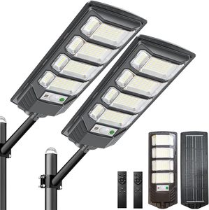 ไฟถนนโซลาร์เซลล์ LED ขายส่ง 200W 300W 500W ราคาโรงงาน โพลีคริสตัลไลน์ สำหรับภายนอกอาคาร IP65 ใช้แบตเตอรี่ AC - Product Image 1