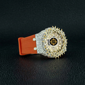 Reloj Deportivo de Lujo con Diamantes Moissanite VVS Premium, Correa de Goma Naranja, Resistente al Agua 3BAR, Unisex, Alta Calidad, Mejor Precio - Product Image 1