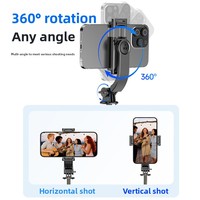Tongsis Tripod Mini Lipat dari Aluminium Alloy, Dapat Diputar 360 Derajat dengan Remote Control dan Lampu Pengisi Daya, Penyangga Ponsel untuk Meja