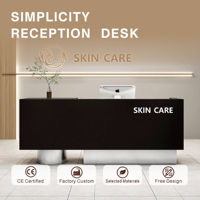 Comptoir de réception moderne et minimaliste en bois massif, écologique, aspect luxueux, pour salon de beauté, table de réception pour institut de manucure, centre commercial, boutique de vêtements
