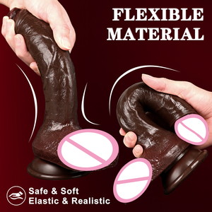 Dildo Silikon Realistis Besar Tebal Mirip Kulit Mainan Seks dengan Suction Cup Kuat Stimulasi Anal Vagina Handsfree Vibrator untuk Wanita - Product Image 6