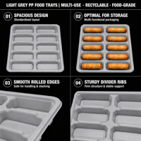 Barquette alimentaire jetable en plastique multi-compartiments, récipient de préparation de repas, boîte à emporter de qualité alimentaire pour restaurants et traiteurs
