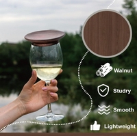 Couvre-verres à vin en bambou moderne, assiettes à apéritif, couvre-gobelets, écologiques, logo personnalisé, accessoires de bar