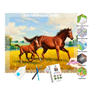 <span class=keywords><strong>Peinture</strong></span> au diamant 5D DIY de cheval de haute qualité fabriquée en Chine pour adultes - Product Image 1