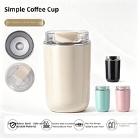 Nouvelle Tasse de Voyage Minimaliste Brillante en Acier Inoxydable Couleur Unie, Isolation Thermique Double Paroi Sous Vide 6-12 Heures Haute Performance