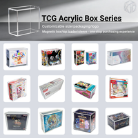 Boîte de présentation en acrylique pour Elite Trainer Box (ETB) avec couvercles magnétiques, pour collection de cartes TCG, boîte de jeu de cartes à collectionner, étui central en acrylique pour ETB