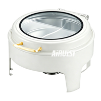 Matériel de restauration : Réchauds de buffet blancs et dorés, ensemble de réchauds de buffet hydrauliques en acier inoxydable pour traiteur