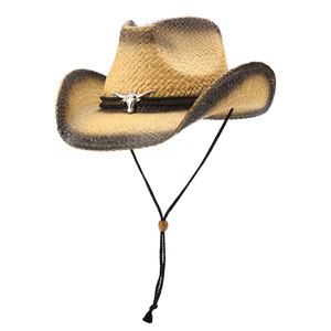 Bán buôn NEW Unisex Texas phong cách rộng vành Womens màu đen cảm thấy da rơm Outback Colombian cao bồi hat Topper với giá rẻ - Product Image 3