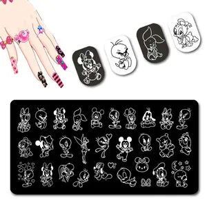 Paslanmaz çelik şablon 6*12cm nail art DIY araçları özel nail art damga kurulu