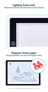 <span class=keywords><strong>Tablette</strong></span> d'écriture <span class=keywords><strong>graphique</strong></span> tableau lumineux de dessin LED sans fil 5V tableau d'affichage de bloc-notes de tatouage boîte à lumière à gradation réglable - Product Image 5