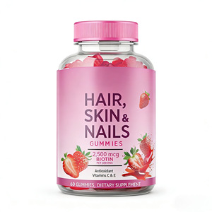 Vitaminas en Gomitas para Cabello, Piel y Uñas, Vitaminas C y E, Suplementos <span class=keywords><strong>de</strong></span> Belleza y Salud, Refuerzo del Sistema Inmunitario, Energía, Prebióticos Herbales Dietéticos - Product Image 1