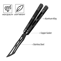 Couteau de poche EDC TGZUO avec manche en aluminium, couteau pliant d'entraînement pour débutants, idéal pour les activités de plein air