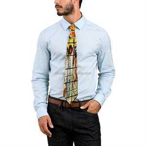 Cravate personnalisée avec des images drôles Cravate <span class=keywords><strong>cadeau</strong></span> de <span class=keywords><strong>papa</strong></span> Cravate personnalisée de toutes les décorations de fête de conception éthiopienne - Product Image 2