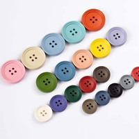 Kancing Akrilik Besar 10 Mm 15mm Coklat Hitam 4 Lubang untuk Pakaian Botones De Para Camisas Ropa Colores untuk Kemeja Blus Pakaian