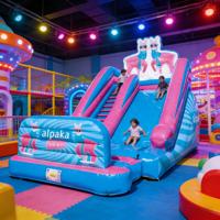 Tobogán Inflable Gigante con Diseño de Alpaca, Ecológico, de PVC, para Niños, Equipo de Juego con Animales Adorables, de Grado Comercial, para Uso en Exteriores