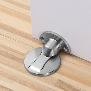 Zinc Alloy Floor Mount <b>Door</b> <b>Catch</b> Brushed Finish Minimalist Design Easy Installation <b>Door</b> Stopper - Product Image 1