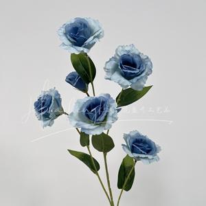 Lisianthus Artificial <b>Flowers</b> 6-Head <b>Silk</b> High Simulation Wedding Home Decor Bouquet - Product Image 4