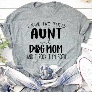 Aunt Dog Mom Print Pattern Women Shirts Women Short Sleeve Shirts Summer Shirts