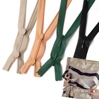 Vente en gros Fermeture à glissière invisible réversible multicolore Ruban à glissière invisible en nylon bidirectionnel pour vêtements d'allaitement
