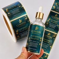Emballages de luxe personnalisés pour bouteilles, autocollants imprimés, logo de marque, vinyle PVC imperméable, impression dorée à chaud