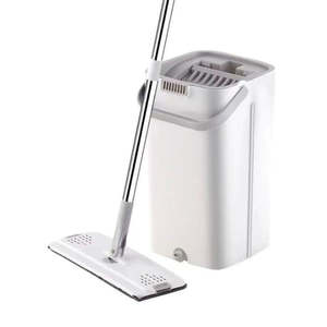 Vadrouille plate auto-séchante mains libres avec fonction Squeeze humide et sec Nettoyeur de poussière et seau-pour le <span class=keywords><strong>nettoyage</strong></span> des sols - Product Image 2