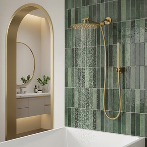 Soffione <span class=keywords><strong>doccia</strong></span> <span class=keywords><strong>a</strong></span> pioggia color oro con doccetta, soffioni <span class=keywords><strong>doccia</strong></span> <span class=keywords><strong>a</strong></span> mano ad alta pressione con diverse modalità di spruzzo, combo effetto pioggia - Product Image 1