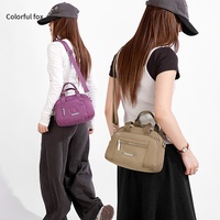 Sac à bandoulière carré en nylon uni avec fermeture éclair, style oreiller, pour femme, collection automne/hiver, décontracté, tendance coréenne