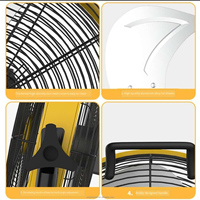 Tragbarer Solar-Aufladbarer 6-Gang-Standventilator Abnehmbares Solarpanel Geräuscharm Lange Akkulaufzeit (5-48 Stunden) für Draußen