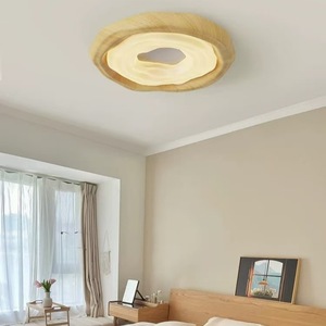 Lampe de plafond LED à spectre complet pour dropshipping Shopify, style Wabi Sabi simple, grain de noyer, protection oculaire, pour chambre à coucher et petit salon - Product Image 2