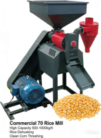 Vente directe usine – Équipement commercial de décorticage de riz et batteuse à maïs haute performance 500-1000 kg/h 70 pour riz et maïs