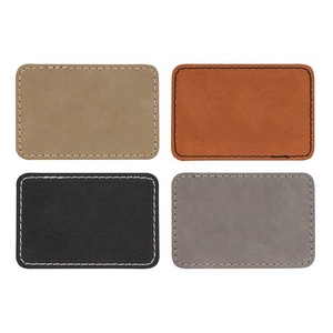 Custom Laserable Kunstleer Hoed Rechthoek Patches Ijzer Op Lederen Patch