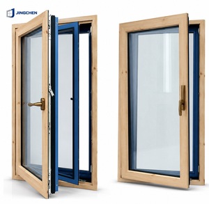 Fenêtre coulissante moderne en aluminium et bois <span class=keywords><strong>composite</strong></span> avec rupture de pont thermique, double vitrage Low-E pour villa de luxe - Product Image 1